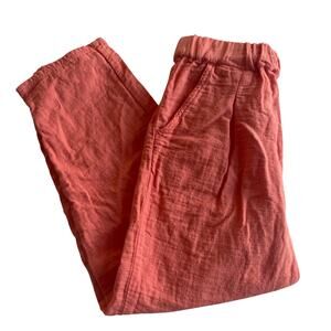 Open Edit Organic Orange Pull-On Pants - Size 7 -